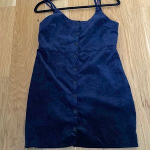 Urban outfitters corduroy button up dress size small navy